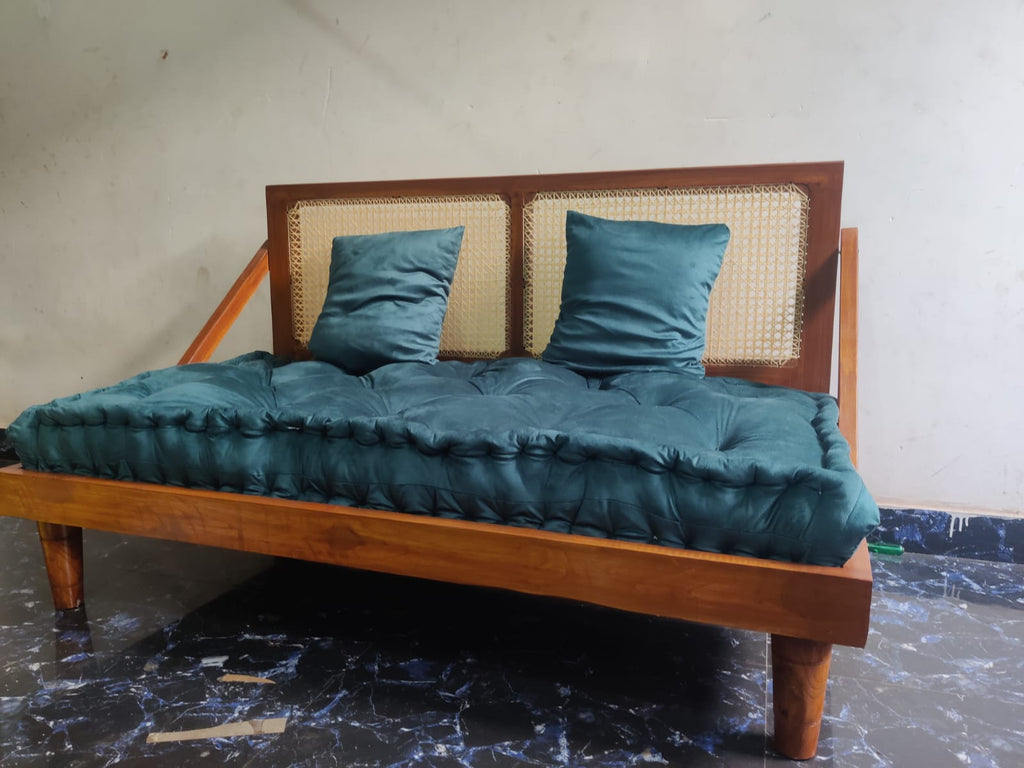Mid Century Loveseat Sofa with 1 Long Seat and 2 Cushions