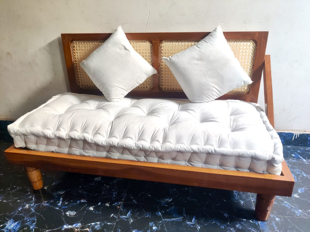 Mid Century Loveseat Sofa with 1 Long Seat and 2 Cushions