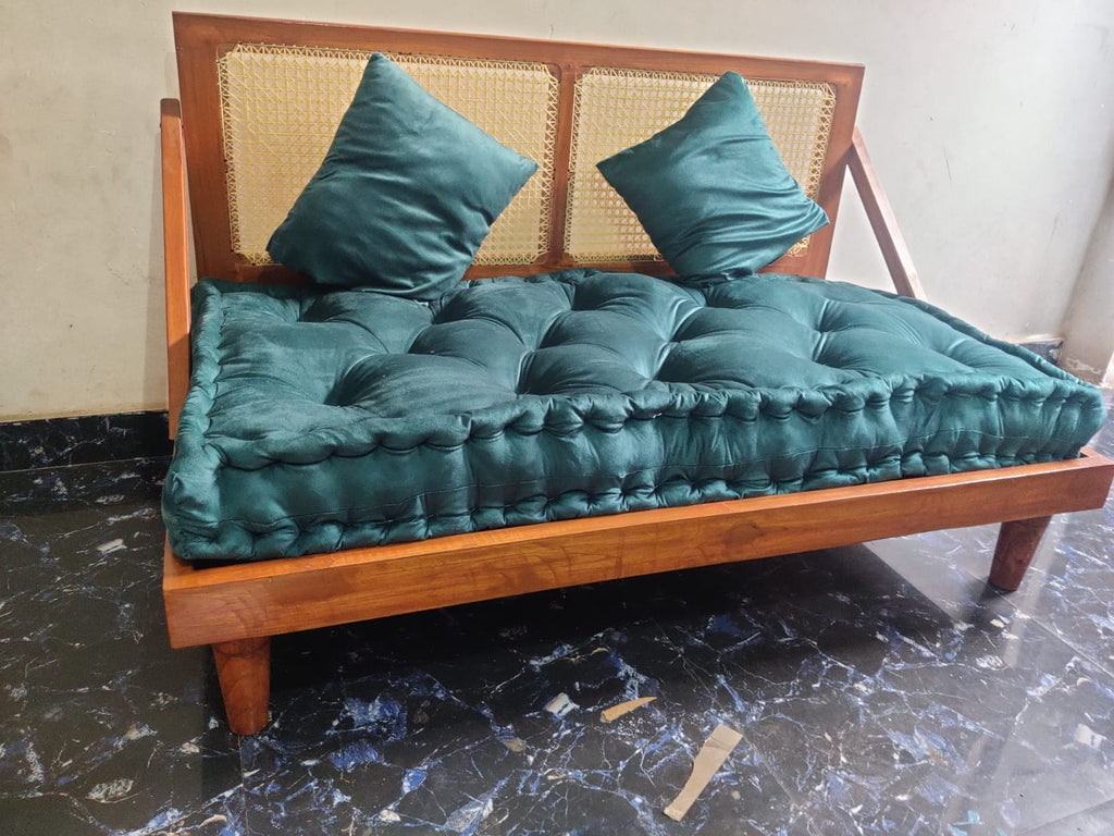 Mid Century Loveseat Sofa with 1 Long Seat and 2 Cushions