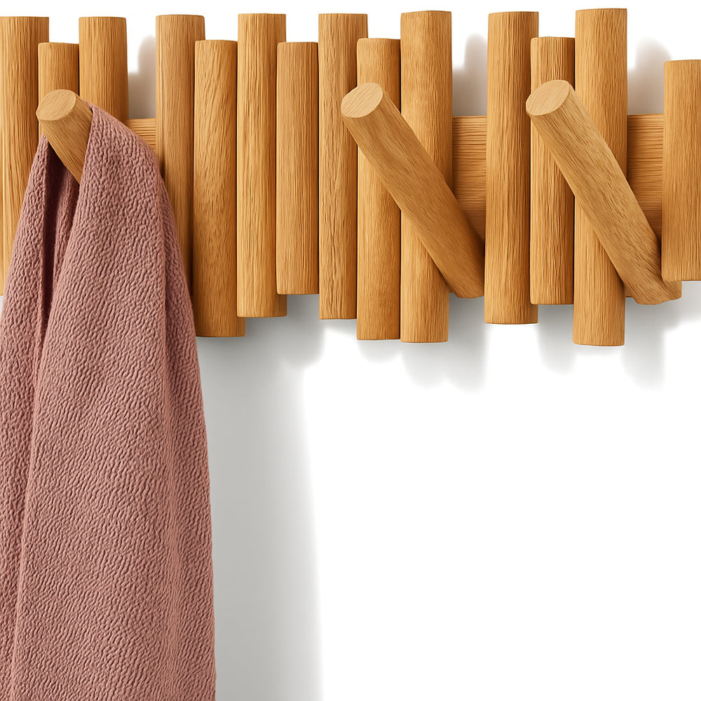 Round Wall Mount Wooden Hanger